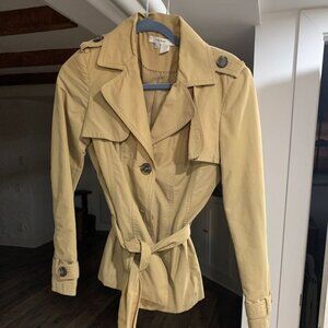 Y2K Womens Short Beige Trench Coat